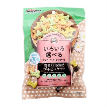 ドギースナック バリュー 野菜入り低脂肪プチビスケット 80g ドギーマン DoggyMan ドギーマンハヤシ