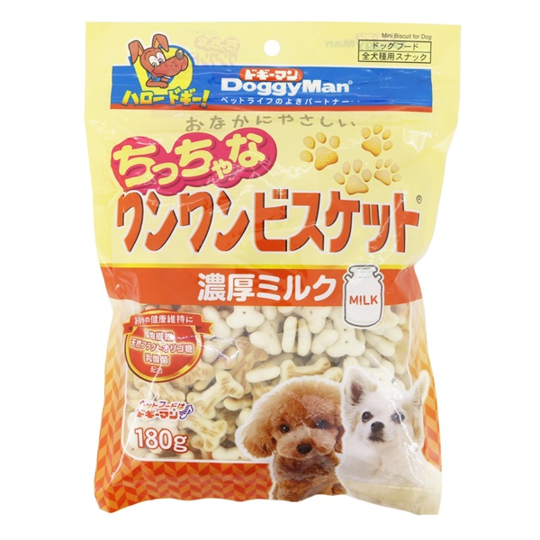 おなかにやさしい ちっちゃな ワンワンビスケット 濃厚ミルク 180g ドギーマン DoggyMan ドギーマンハヤシ(180g)