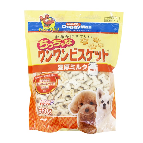 おなかにやさしい ちっちゃな ワンワンビスケット 濃厚ミルク 580g ドギーマン DoggyMan ドギーマンハヤシ(580g)