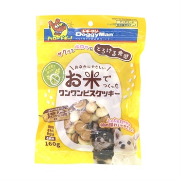 お米でつくった ワンワンビスクッキー 160g ドギーマン DoggyMan ドギーマンハヤシ