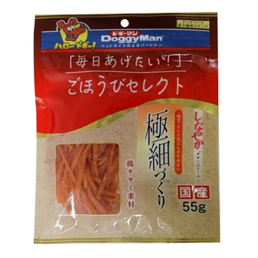 ごほうびセレクト しなやかササミほそーめん 55g ドギーマン DoggyMan ドギーマンハヤシ