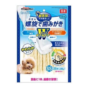 ホワイデント 螺旋で歯みがき Wケア SS 25本 ドギーマン DoggyMan ドギーマンハヤシ