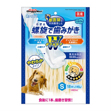 ホワイデント 螺旋で歯みがき Wケア S 18本 ドギーマン DoggyMan ドギーマンハヤシ
