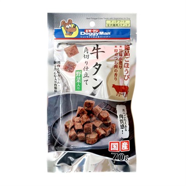 牛タン 角切り仕立て 野菜入り 70g ドギーマン DoggyMan ドギーマンハヤシ