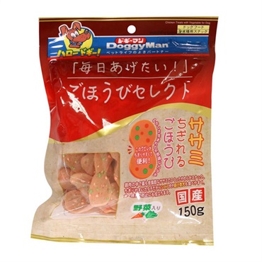 ごほうびセレクト ササミちぎれるごほうび 野菜入り 150g ドギーマン DoggyMan ドギーマンハヤシ