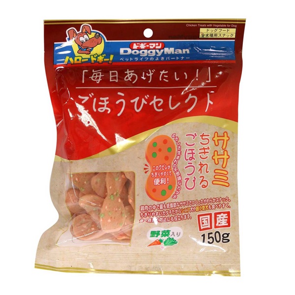 ごほうびセレクト ササミちぎれるごほうび 野菜入り 150g ドギーマン DoggyMan ドギーマンハヤシ(150g)