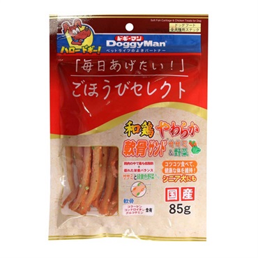 ごほうびセレクト 和鶏やわらか軟骨サンド ササミ&野菜 85g ドギーマン DoggyMan ドギーマンハヤシ
