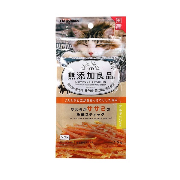 無添加良品 やわらかササミの 極細スティック 15g MUTENKA RYOUHIN ドギーマンハヤシ(15g)