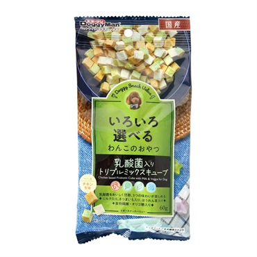 ドギースナック バリュー 乳酸菌入りトリプルミックスキューブ 60g ドギーマン DoggyMan ドギーマンハヤシ