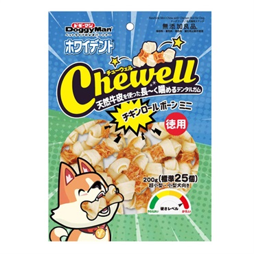 ホワイデント チューウェル Chewell チキンロールボーン ミニ 徳用 200g ドギーマン DoggyMan ドギーマンハヤシ