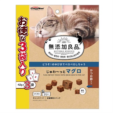 キャティーマン 無添加良品 じゅわ～っとマグロ かつお節入り 42g×3袋 CattyMan ドギーマンハヤシ