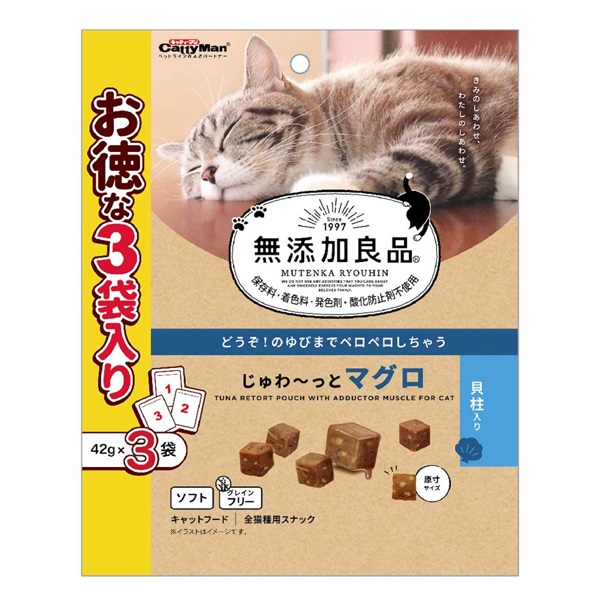 キャティーマン 無添加良品 じゅわ～っとマグロ 貝柱入り 42g×3袋 CattyMan ドギーマンハヤシ(42g×3袋)