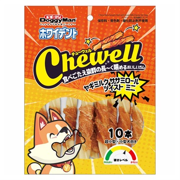 ホワイデント チューウェル Chewell ヤギミルクササミロールツイスト ミニ 10本 ドギーマン DoggyMan ドギーマンハヤシ