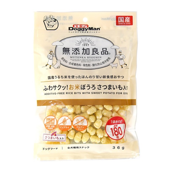 ドギーマン 無添加良品 ふわサクッ！お米ぼうろ さつまいも入り 36g DoggyMan ドギーマンハヤシ(36g)