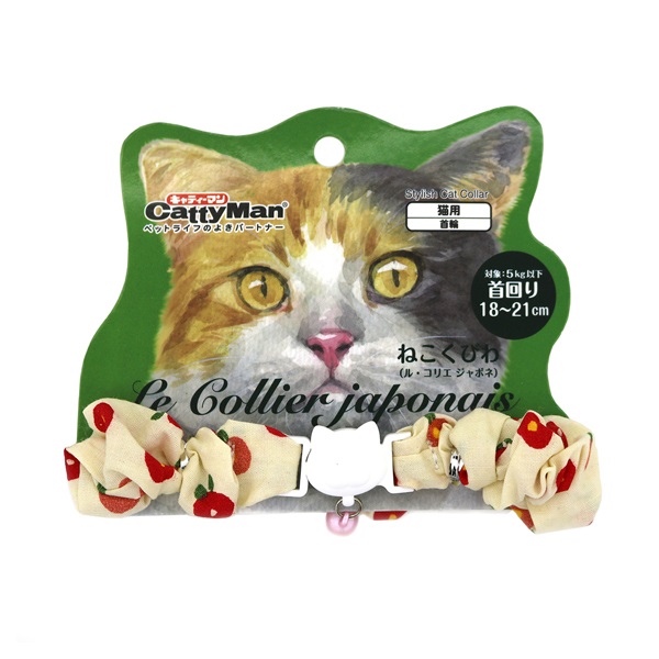ル・コリエ ねこくびわ ジャポネ シュシュ 椿 1個 キャティーマン CattyMan ドギーマンハヤシ(1個)
