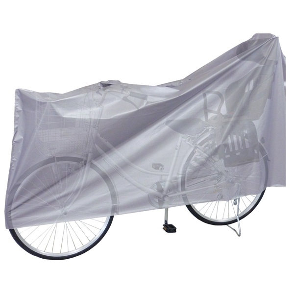 キャプテンスタッグ　自転車カバー PEVA ・ラージ＜前後カゴ・後子供乗せ装着車向け＞（シルバー）　サイクル　自転車(Y-3263)