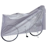 キャプテンスタッグ　自転車カバー PEVA ・ラージ＜前後カゴ・後子供乗せ装着車向け＞（シルバー）　サイクル　自転車(Y-3263)