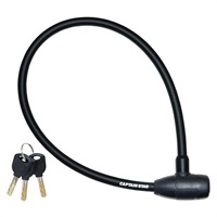 キャプテンスタッグ　ワイヤーロック 60W＜φ12mm－68cm／ウェーブキー／ストレート／シャッター付＞　サイクル　自転車(ブラック)