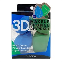 3D メイクアップ スポンジ 2タイプセット 4個 粧美堂 SHOBIDO 粧美堂