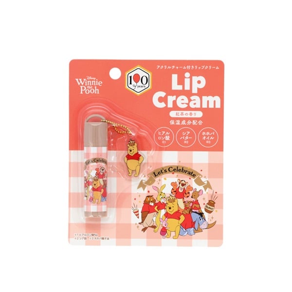 くまのプーさん　アクリルチャーム付き リップクリーム 粧美堂(紅茶)