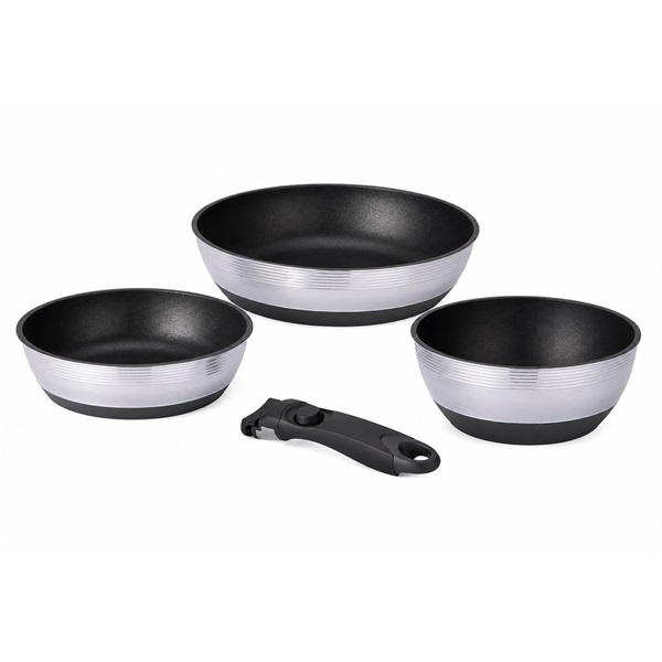 北陸アルミニウム　取っ手の取れる　日本製フライパン　4点セット(4977449006558)