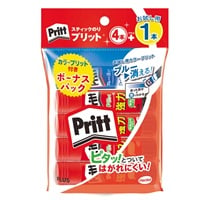 プラス スティックのり プリット4本＋カラープリット1本 29742(29742)