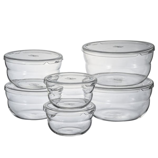 HARIO　ボウルップ 耐熱ガラス保存ボウル 6個セット(BLP-8008-T)