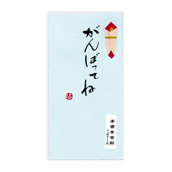 直筆手書き金封 がんばってね(青)