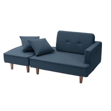 組み合わせコンパクトソファ(ブルー-幅93.5×奥行74×高さ35cm)