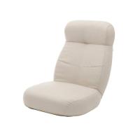 ヘッドリクライニング大判座面コイル入り座椅子(ベージュ-幅62×奥行73.5-125×高さ20-75cm)