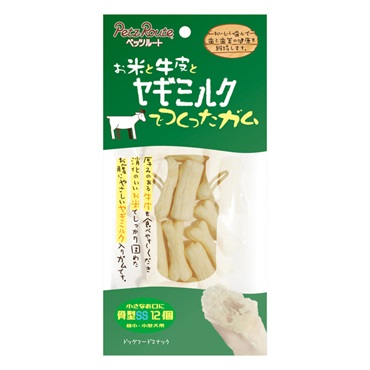 お米と牛皮とヤギミルクでつくったガム 骨型 SS 12個 ペッツルート