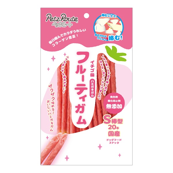フルーティガム イチゴ S棒型 20本 ペッツルート(20本)