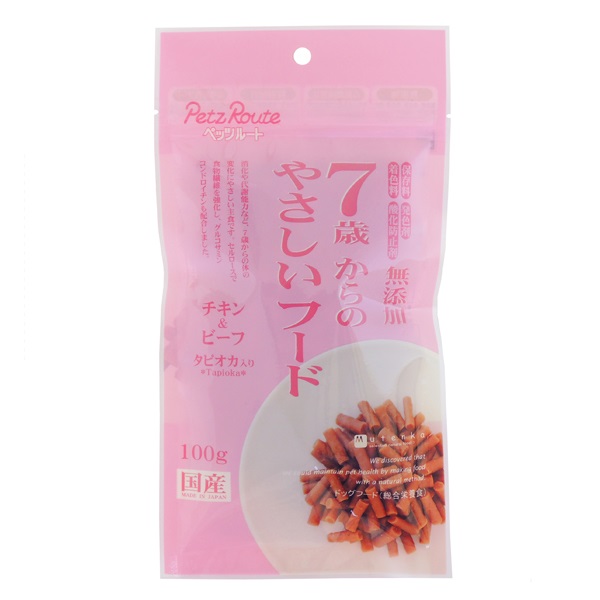 7歳からのやさしいフード チキン＆ビーフ 100g ペッツルート(100g)
