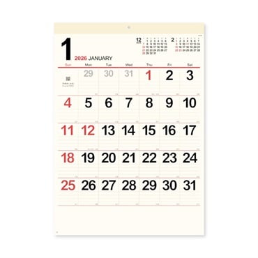 2026年】 壁掛けカレンダー クリーム・メモ月表 | イオンスタイル