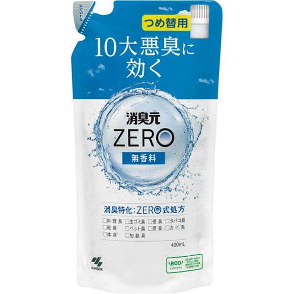 消臭元 ZERO 無香料 詰替 400ml 消臭元 小林製薬(400ml)