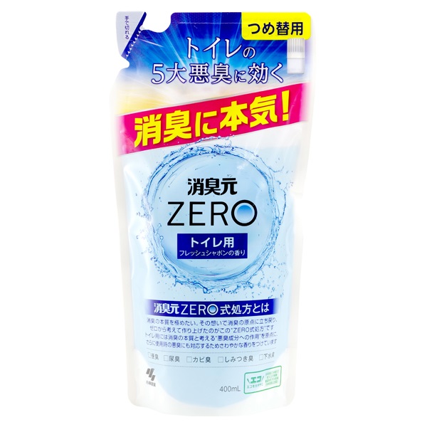 消臭元ZERO トイレ用 フレッシュシャボンの香り つめ替用 400ml 小林製薬(400ml)