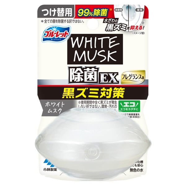 液体ブルーレット おくだけ除菌EX フレグランス つけ替用 ホワイトムスク 67ml 小林製薬(67ml)