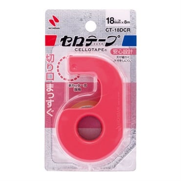 セロテープR 小巻 カッターつき まっすぐ切れるタイプ(CT‐18DCR/レッド)