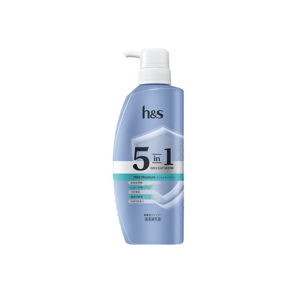 やんはし①Rgシャンプー×5 5in1 シャンプー ポンプ 340g エイチアンドエス h&s P&G 【医薬部外品