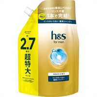 3個セット クーポン有 【数量限定】h＆s for men ゴールド 2in1 リンスのいらない薬用シャンプー 本体+詰替セット 650g h＆s for men ゴールド 2in1 リンスのいらない薬用シャンプー 詰替 超