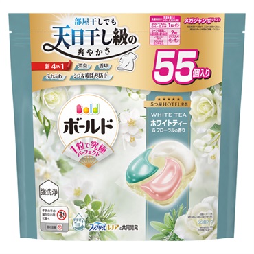 ボールド ジェルボール 4D つめかえ用 メガジャンボサイズ Bold P&G(ホワイトティー&フローラルの香り/55個)