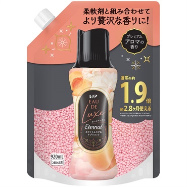 レノアオードリュクスアロマジュエル つめかえ用特大サイズ 920mL P&G(エターナルホワイトムスク＆アプリコットの香り)