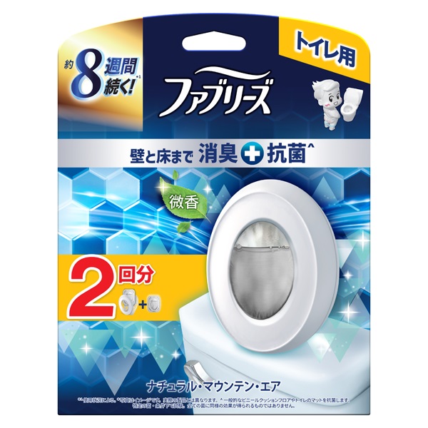 ファブリーズ トイレ用 消臭剤 プレミアムシリーズ 本体+つめかえ1個パック 6.3ml×2 P&G(消臭+抗菌/ナチュラル・マウンテン・エア)