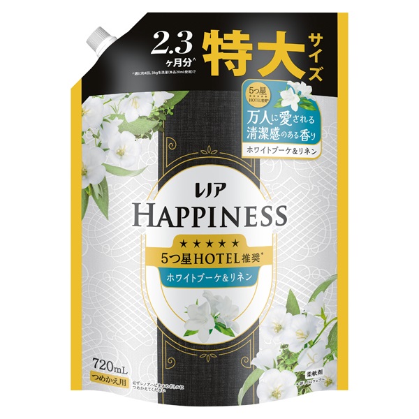 レノアハピネス 夢ふわタッチ ホワイトブーケ＆リネン つめかえ 特大サイズ 720ml レノア P&G(720ml)