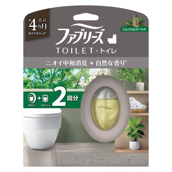 ファブリーズ トイレ用消臭剤＋自然な香り フォレスト＆シダーウッドの香り 本体＋つめかえ1個パック 6.3ml×2個 P&G(6.3ml×2個)