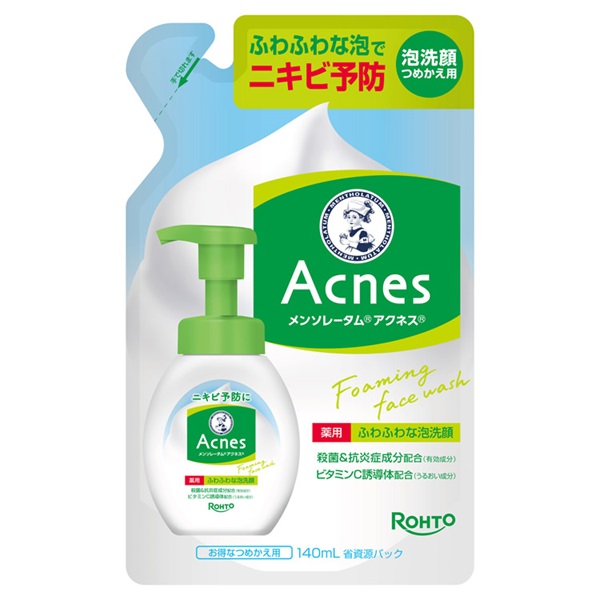 メンソレータム アクネス 薬用ふわふわな泡洗顔 つめかえ用 140ml  ロート製薬【医薬部外品】(140ml)