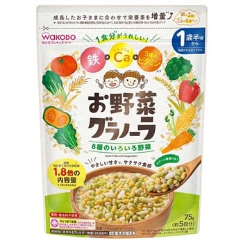 和光堂 お野菜グラノーラ 8種のいろいろ野菜 1歳半頃～ シリアル ベビーフード(4987244601568)