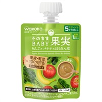 和光堂 そのままBABY果実 りんご×バナナ×ほうれん草 5か月頃～ ベビーフード(4987244601612)