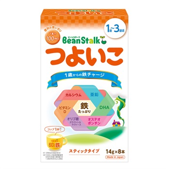 ビーンスターク つよいこ スティックタイプ 8本入 粉ミルク 1歳頃～(4987493001508)