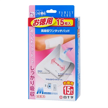 FAMILY CARE FC高吸収ワンタッチパッド  白十字(M 15枚入)